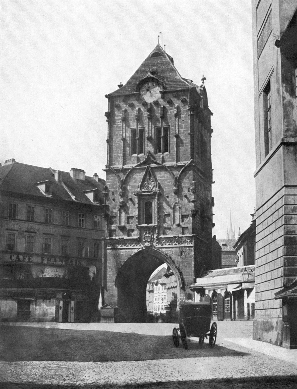 The Powder Tower before Mocker completed it. Andreas Groll, 1856