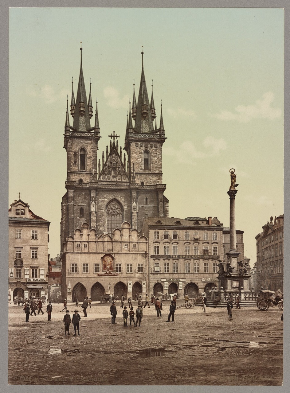Týn Church, Photoglob photochrom, about 1890